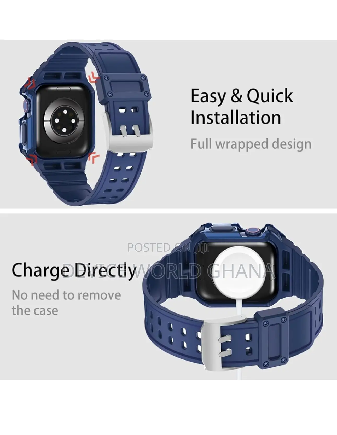 Mes 2in1 Case + Strap For Apple Watch Series 1-9(Not A Watch