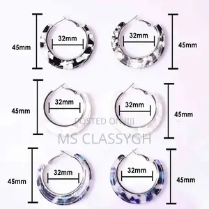 Circle Acrylic Earrings Set Geometric Colorful Resin Hoop Dr