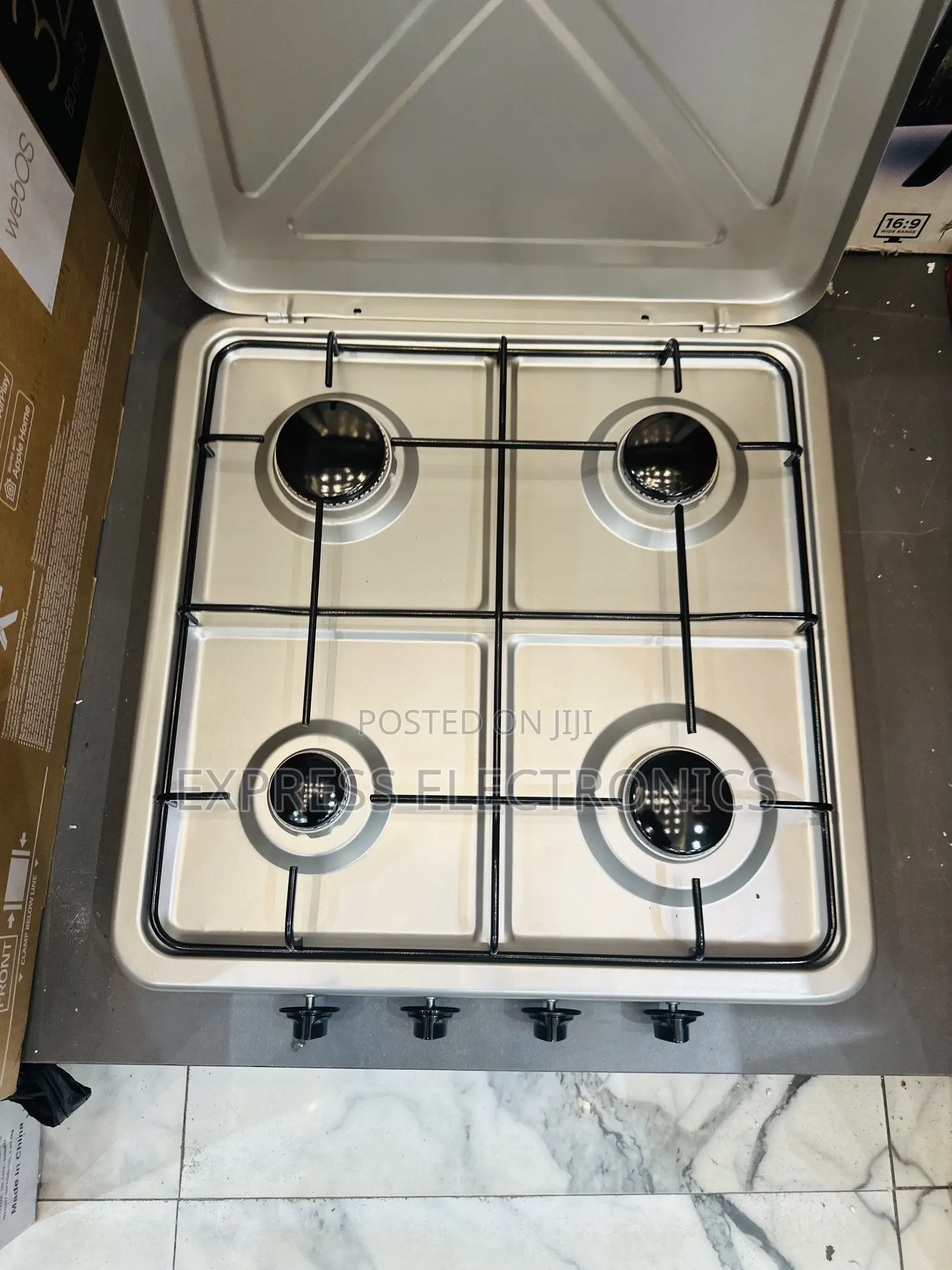 Sleek Slim Grey Color Gas Cooker 4burner Table Top.