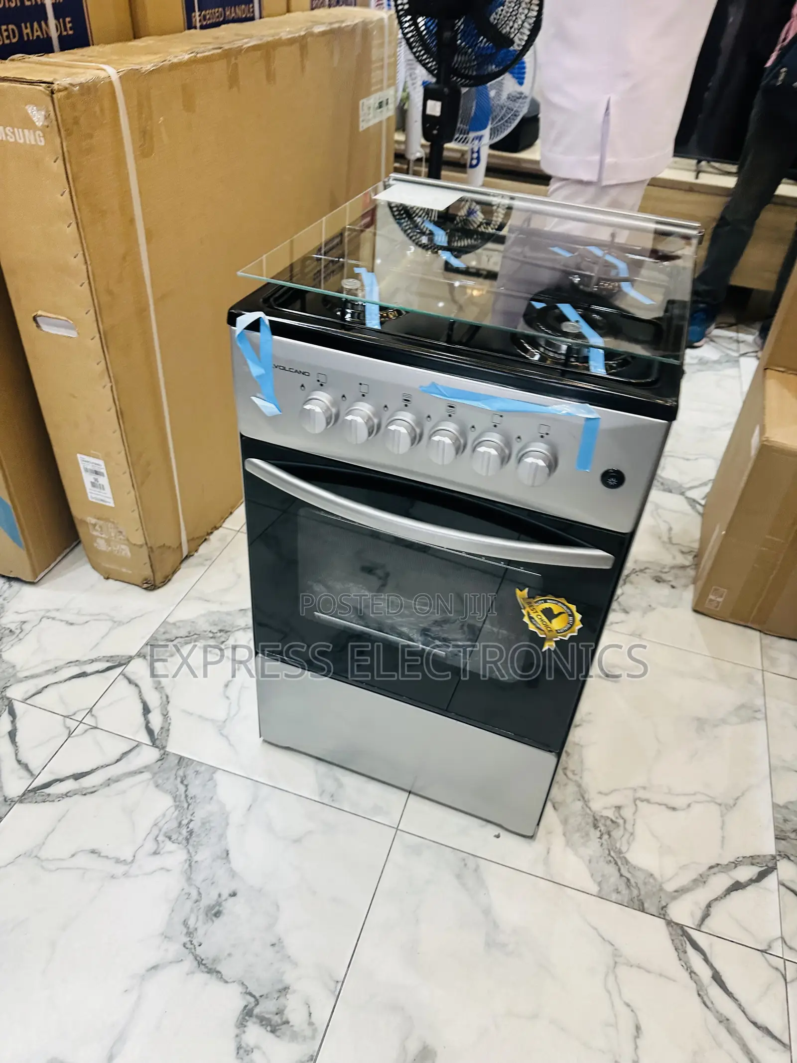 Available Now at Store Grey Gas Cooker Oven 50/50 4burner