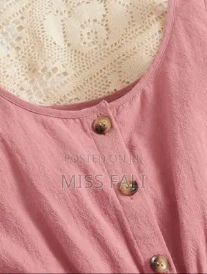 Tween Girl Button Front Bow Front Romper. 10years