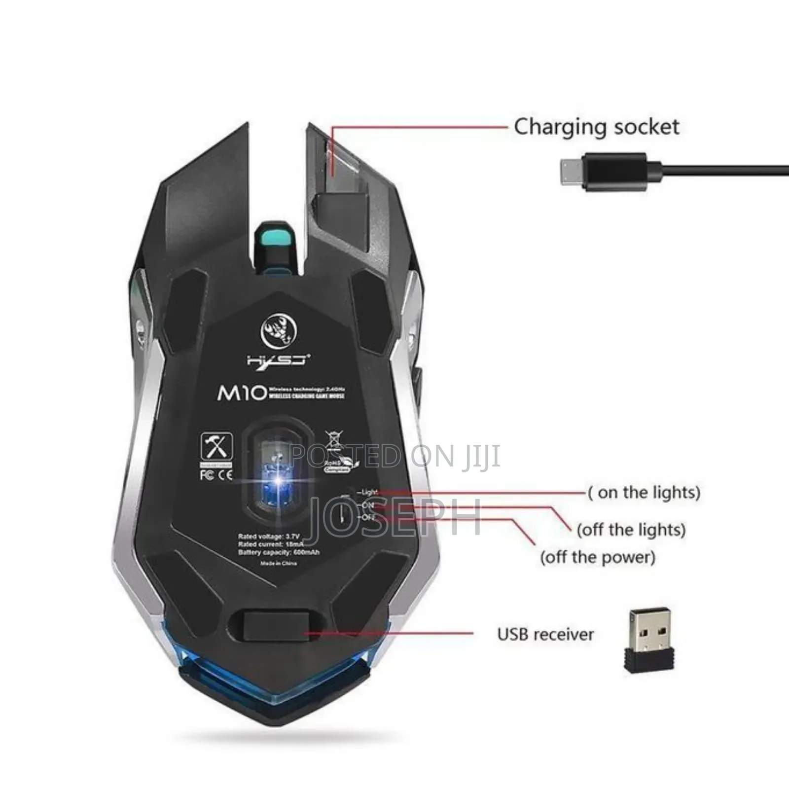 Wireless Rechargeable Gaming Mouse RGB