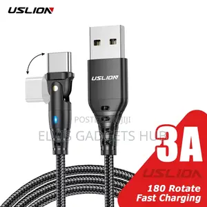 USLION Typce C Braided 180° Rotating Fast Charging Cable
