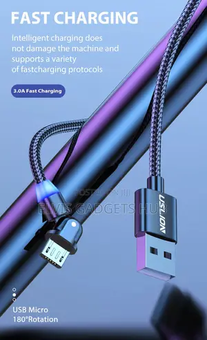 USLION Android Braided 180° Rotating Fast Charging Cable