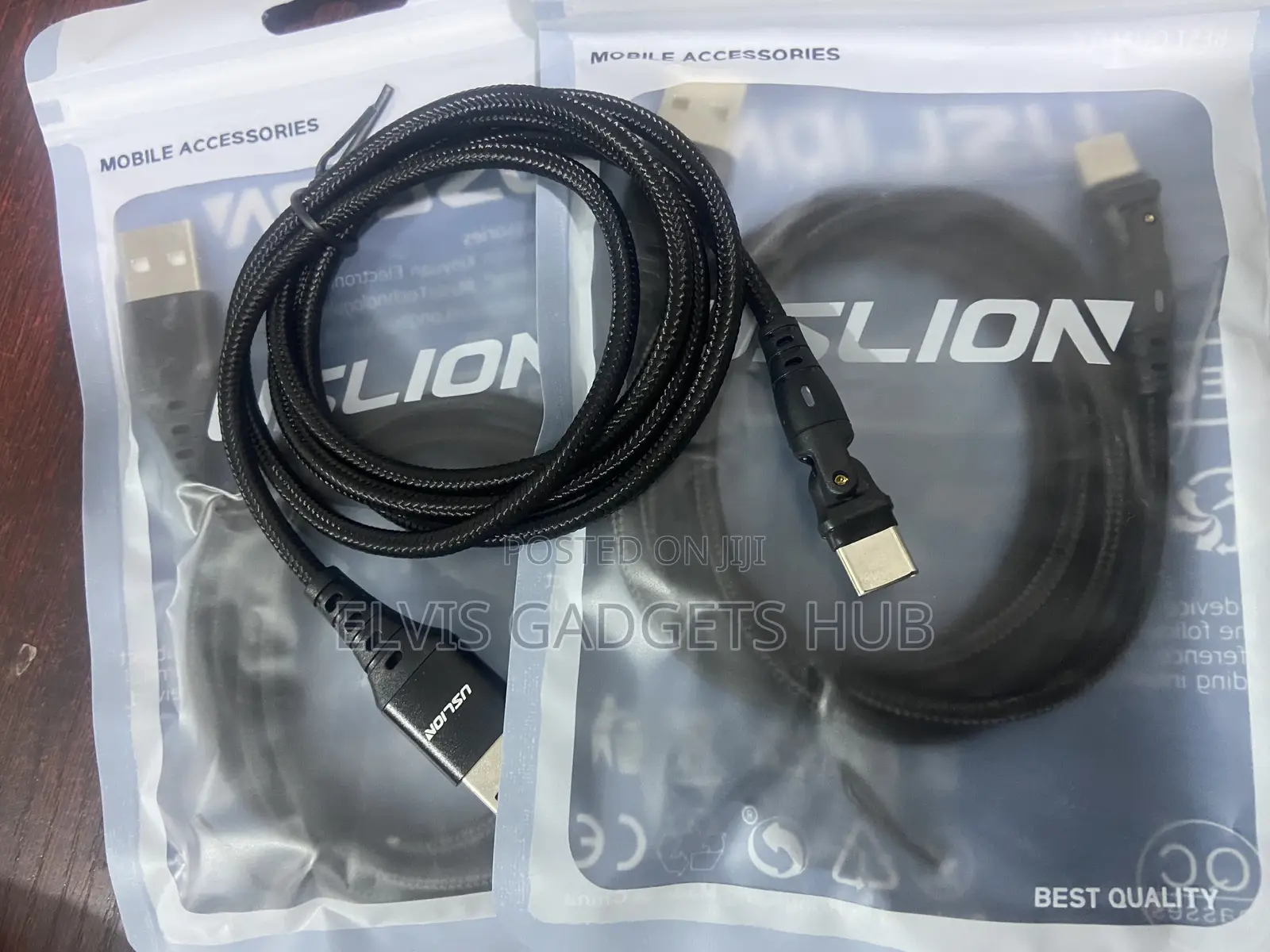 USLION Typce C Braided 180° Rotating Fast Charging Cable
