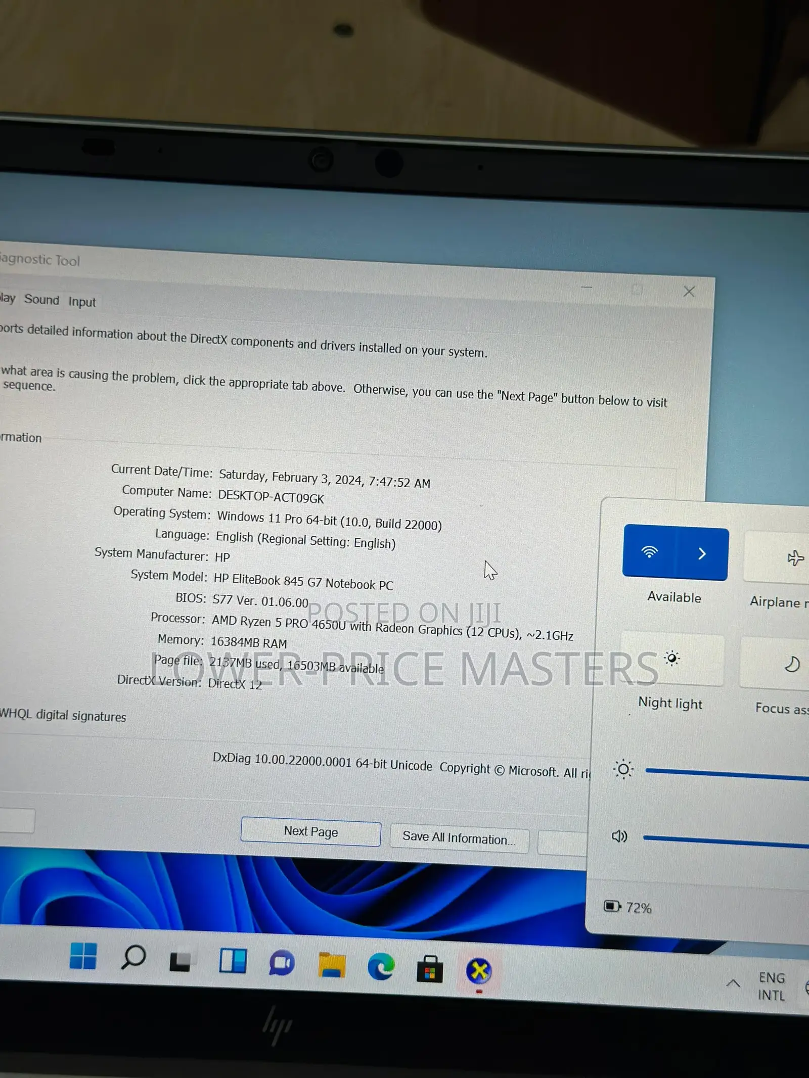 New Laptop HP EliteBook 845 G7 16GB AMD Ryzen 5 SSD 256GB
