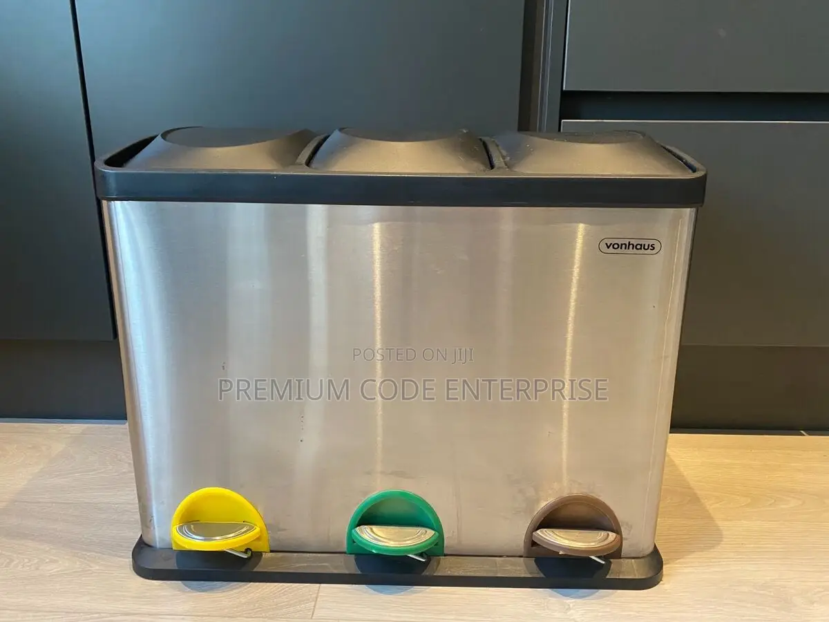 30l Stainless Steel Triple Pedal Bin 3 In1, 10lltriple Cans