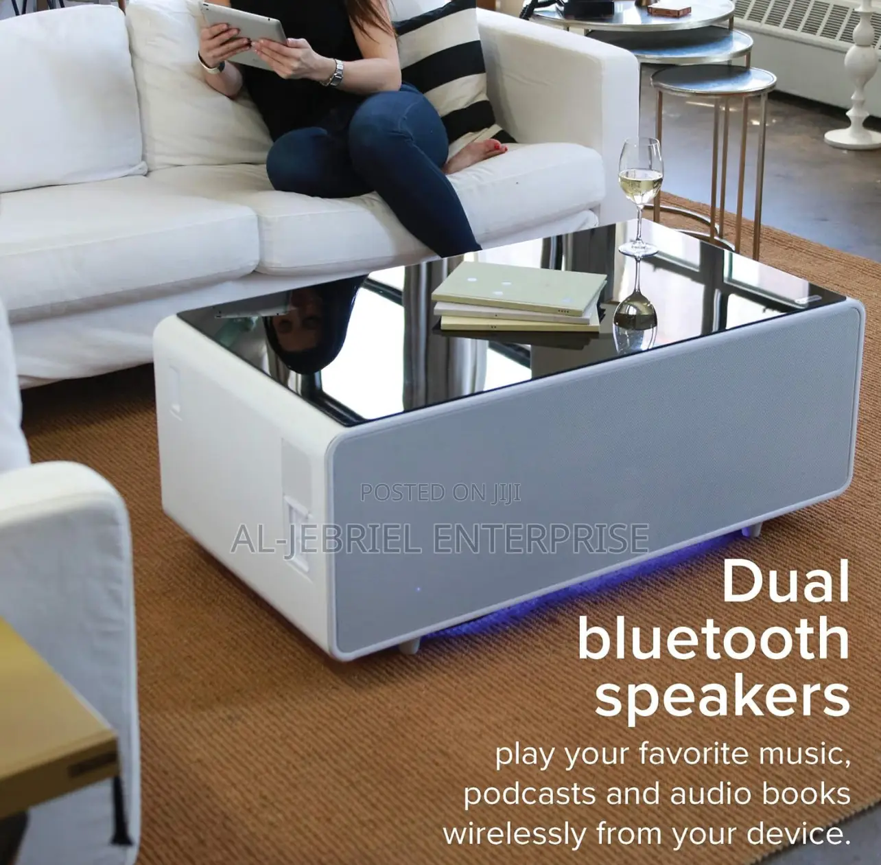 Soboro Coffee Table With Built in Fridge,Led Light Etc