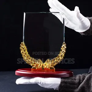 Executive Crystal Plaques Gold Glass