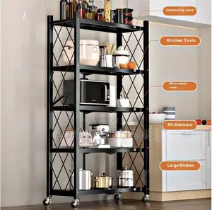 Foldable Storage Rack With Wheels