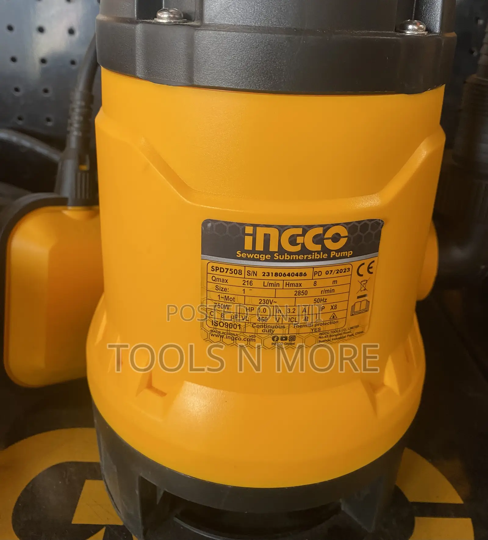Ingco Sewage Submersible Pump 1.0hp