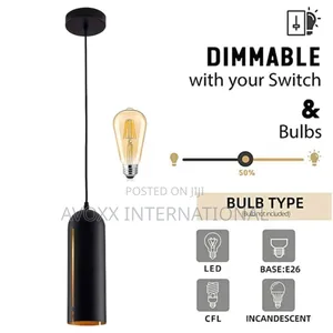 1-Light Industrial Cylinder Adjustable Hanging Light