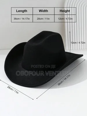 Angel! Black Cowboy Fedora Hat   in Stock