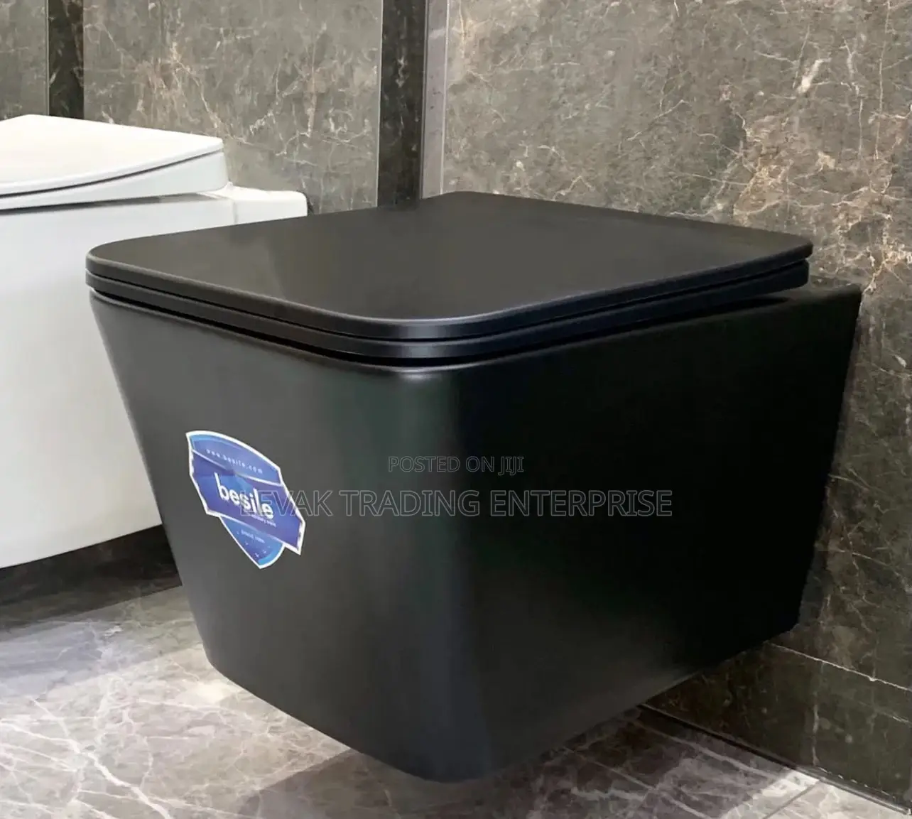 Black Concealed Wall Hung Watercloset