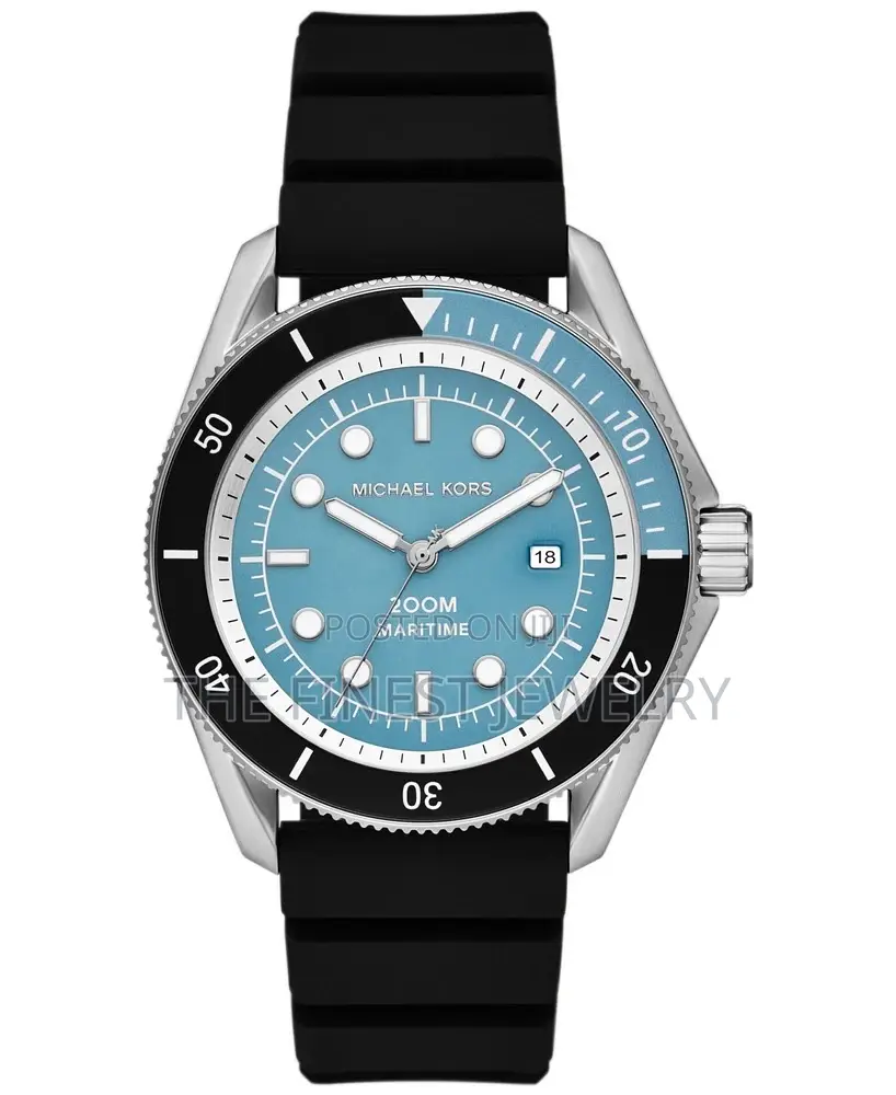 Michael Kors Men's Maritime Three-Hand Black Silicone Watch