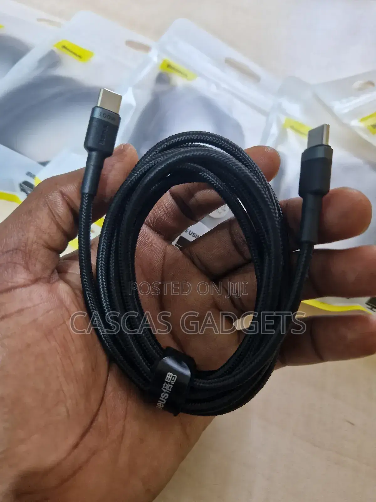 Braided 100w Type C to C and iPhone Fast Charge Cables