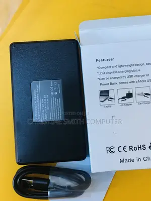 Canon Lp-E6 LCD Display Dual Slot Charger