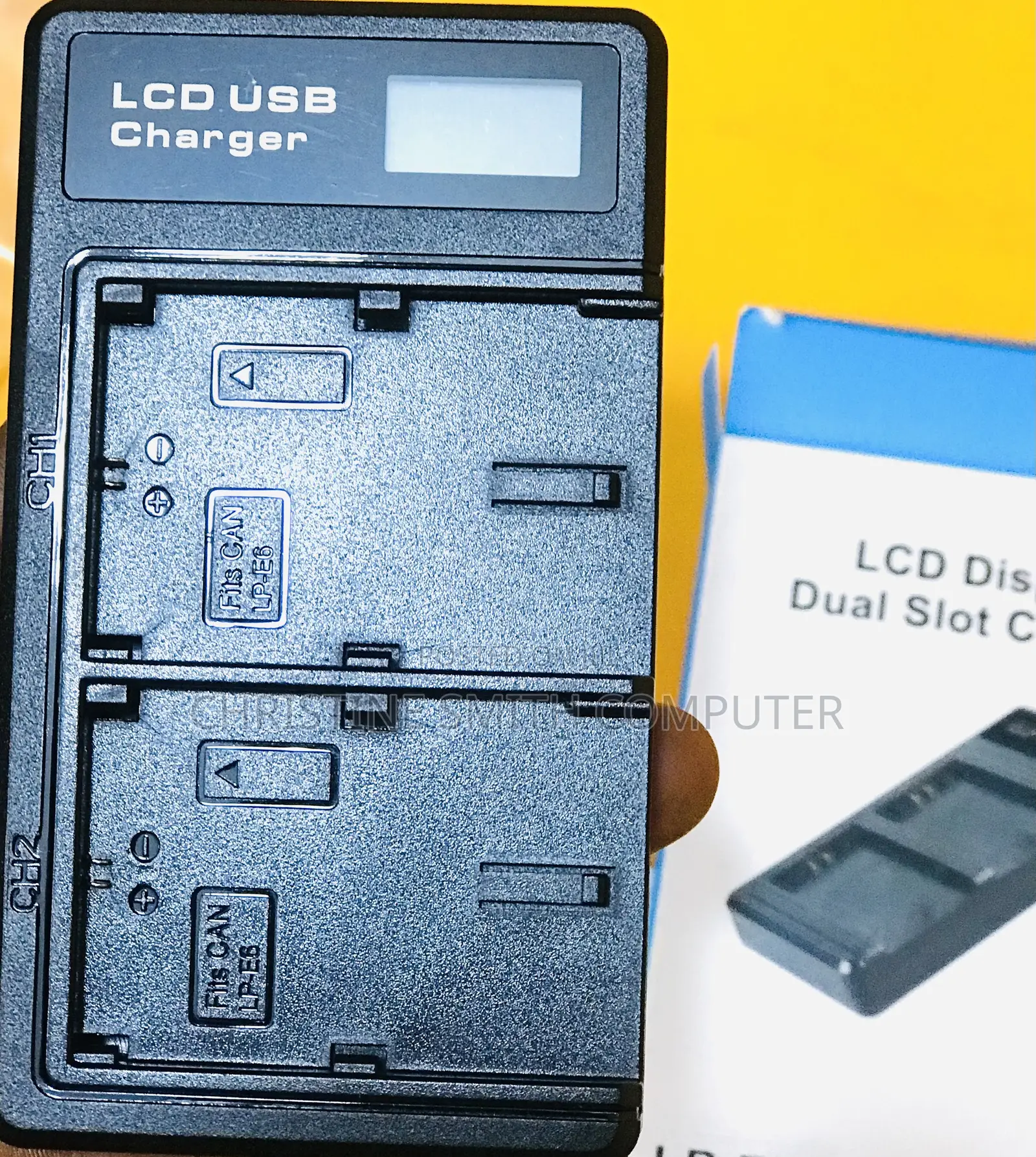 Canon Lp-E6 LCD Display Dual Slot Charger
