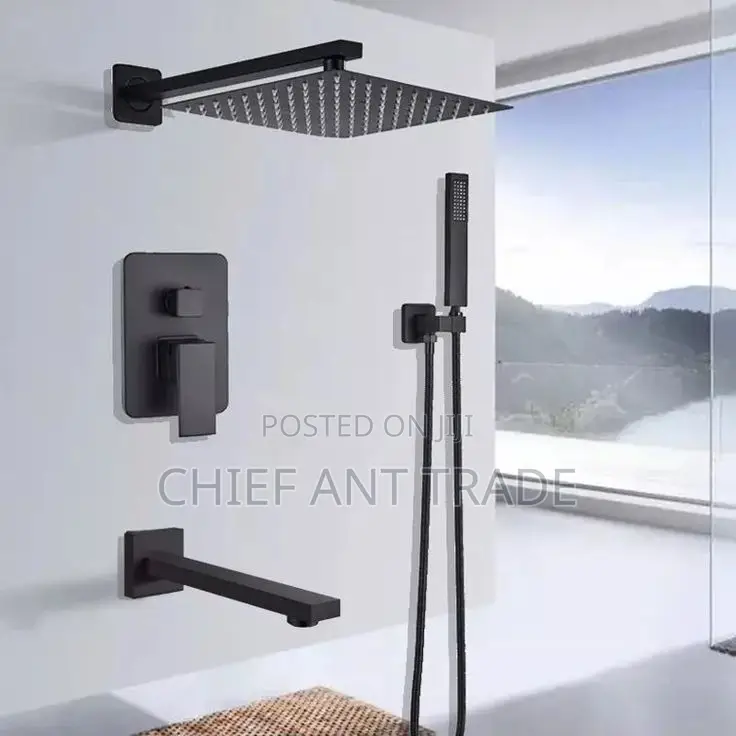 Concealed Shower Mixer (Ll9013-) Black. Wall Shower