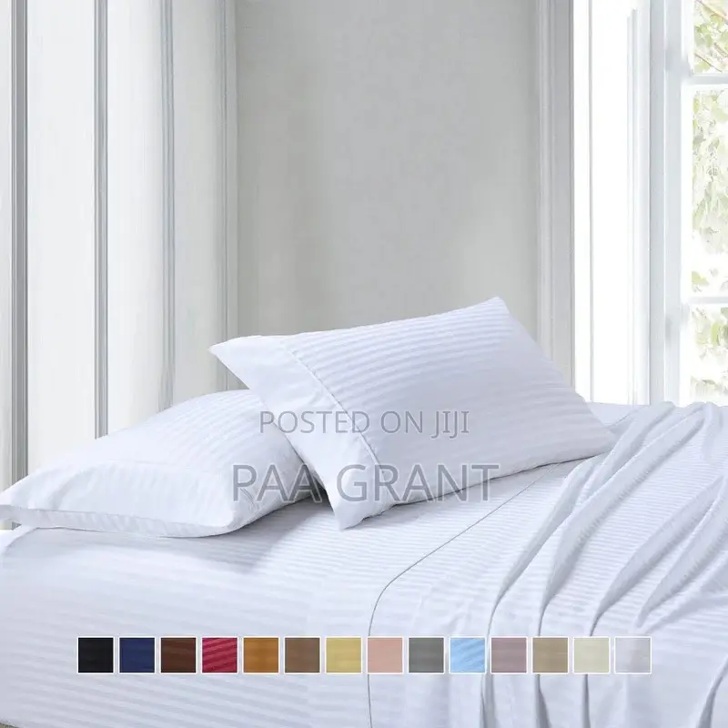 Complete Stripped Cotton Pack for Hotels(2 Sheets.4pillo Cas