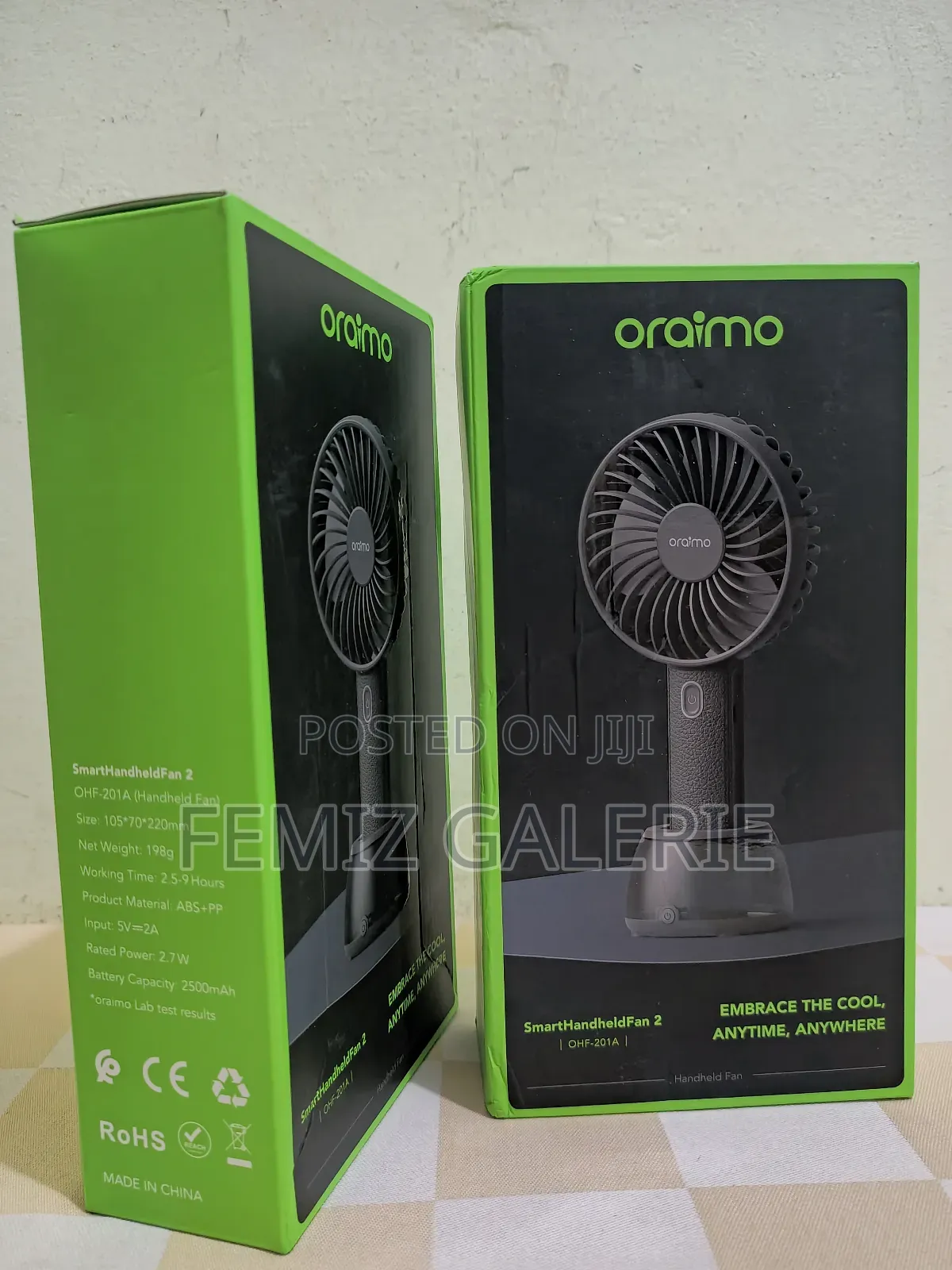 Oraimo Smart Handheld Fan With Light Base