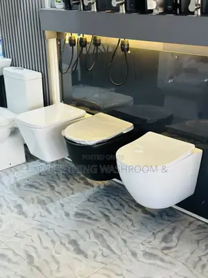 Concealed WC Black Color_ Wall Hung Water Closet