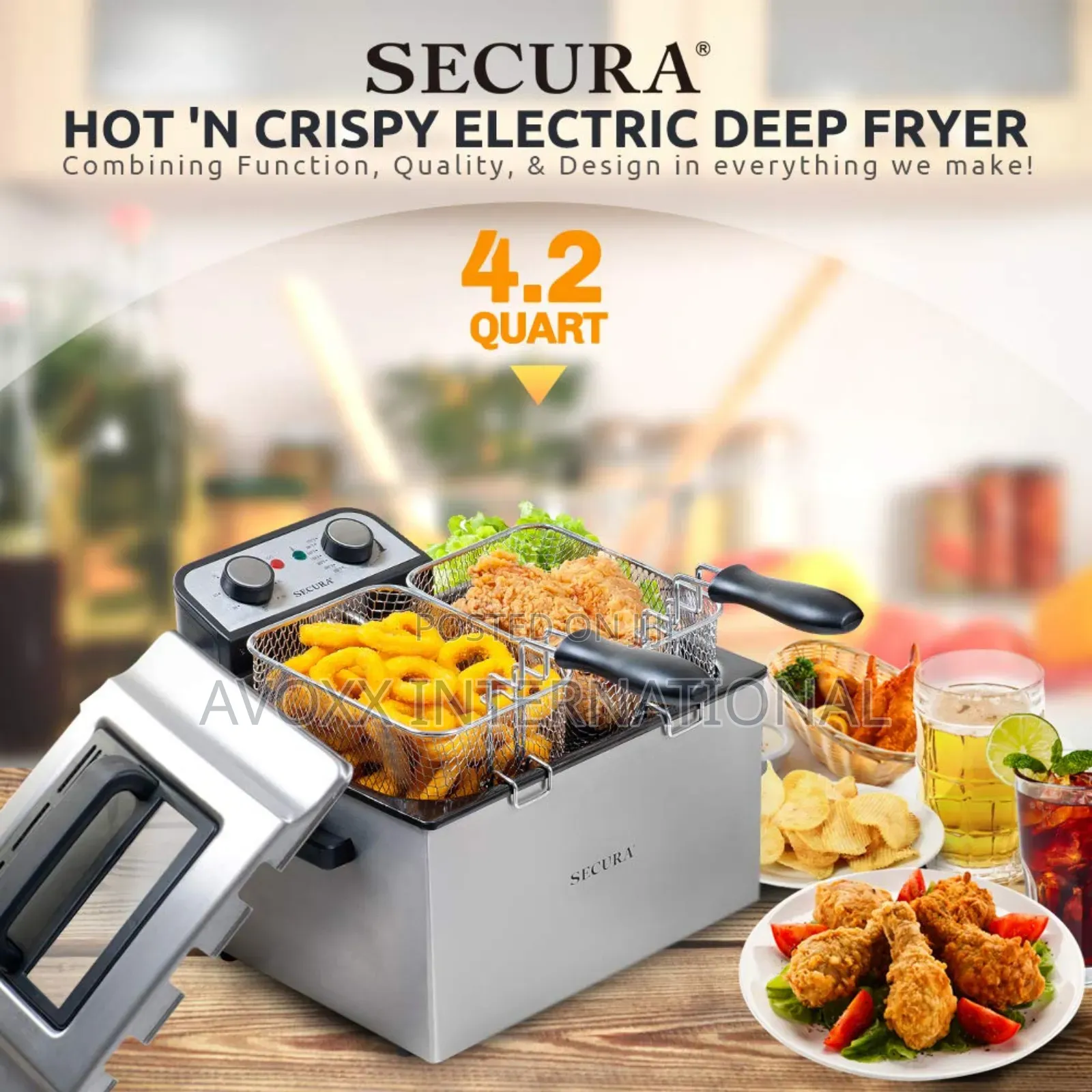 Secura Electric Deep Fryer 1800w-Watt Large 4.0l/4.2qt