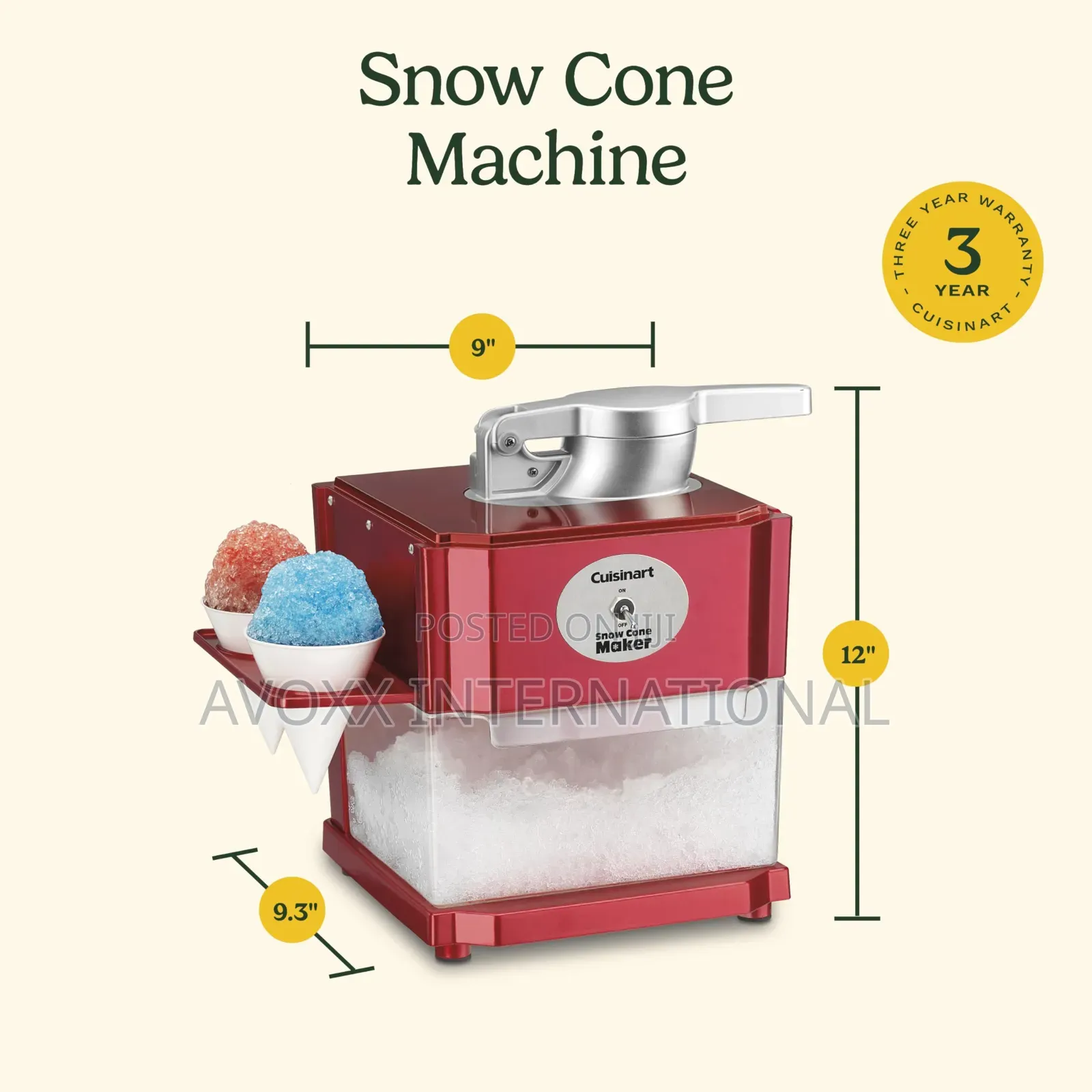 Cuisinart Snow Cone Machine - Makes 5 Icy Cones For Slushie