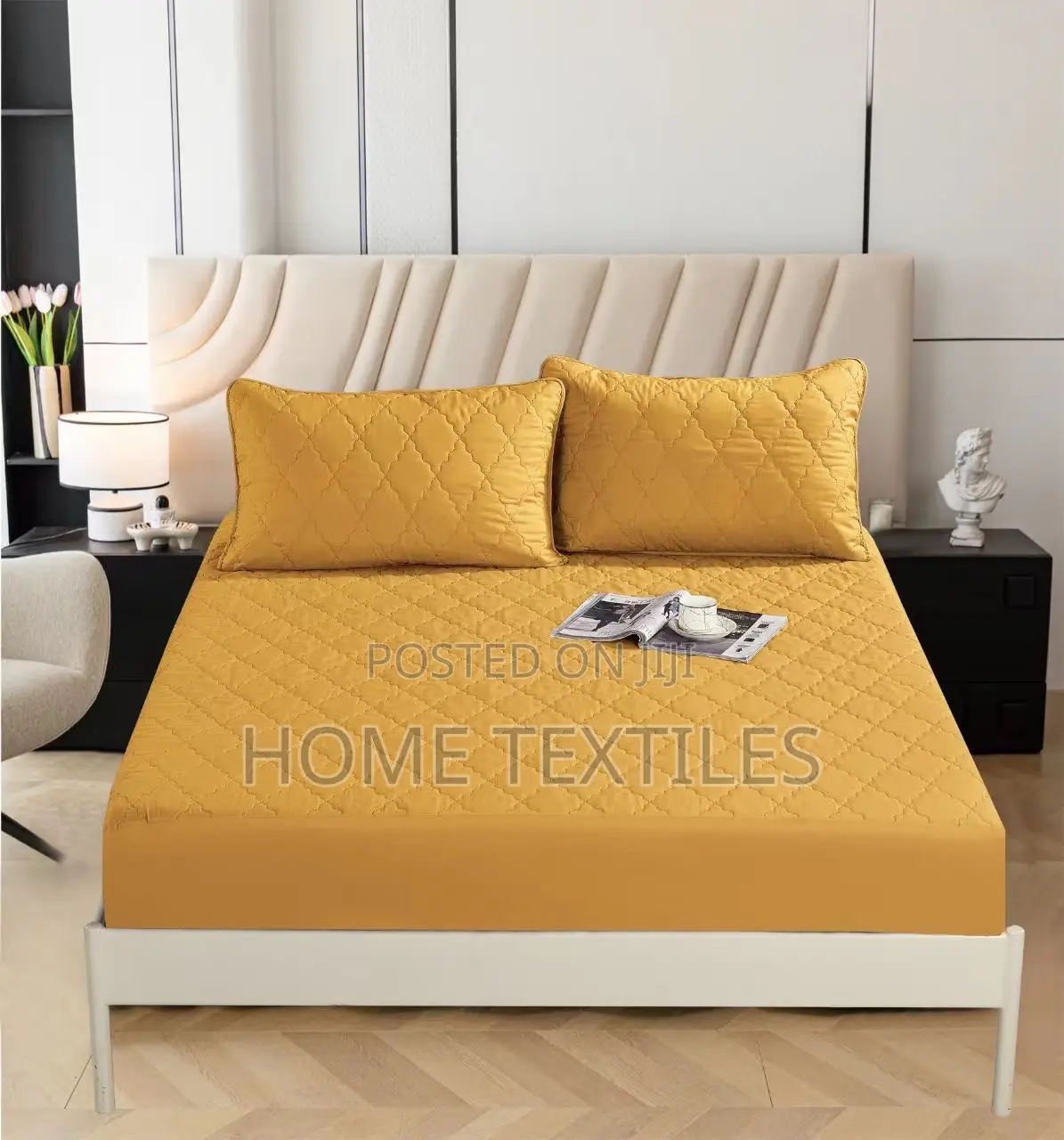 Yellow Mattress Protector for King and Queen Size Beds