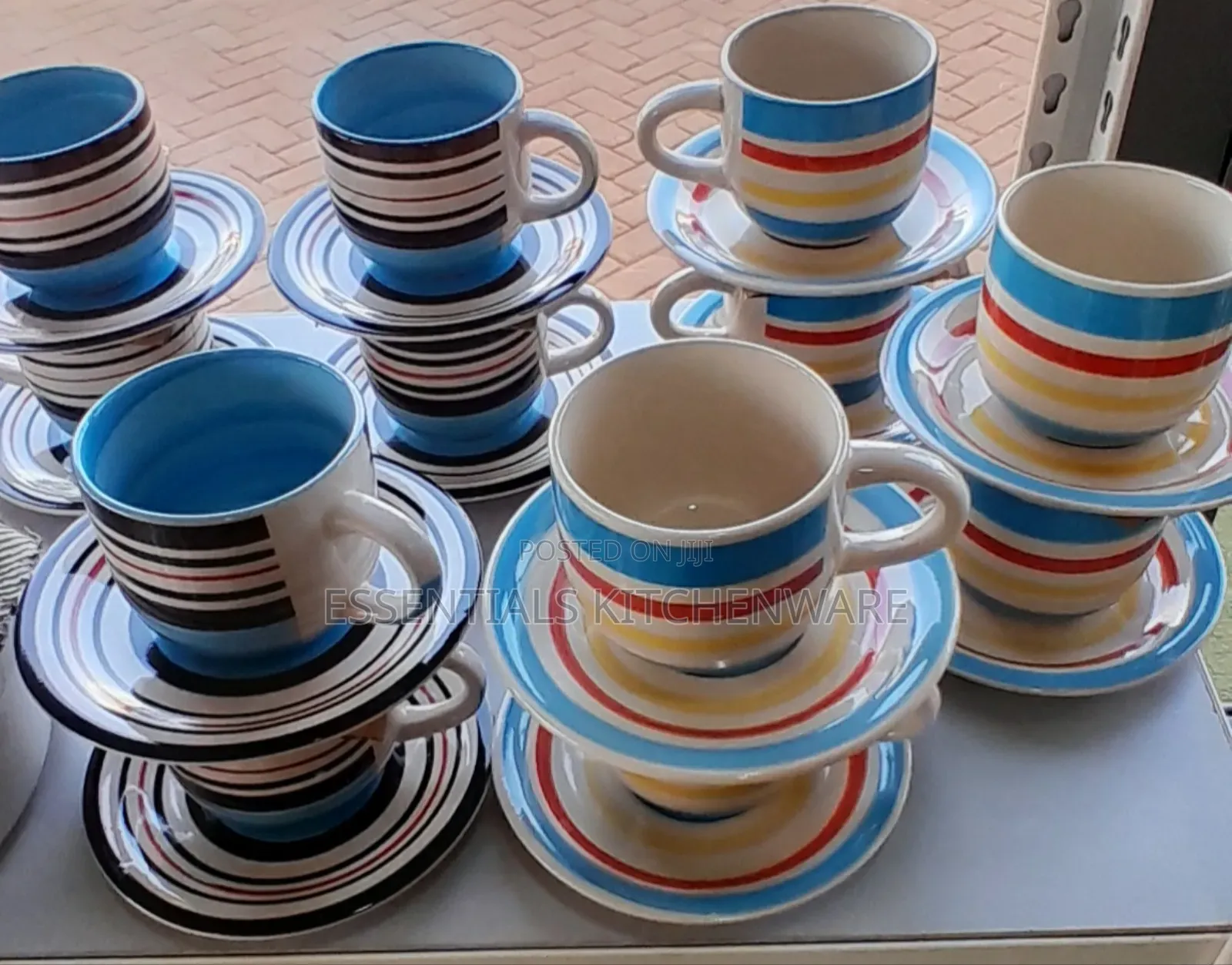Colourful Ceramic Mug and Saucer