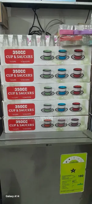 Colourful Ceramic Mug and Saucer