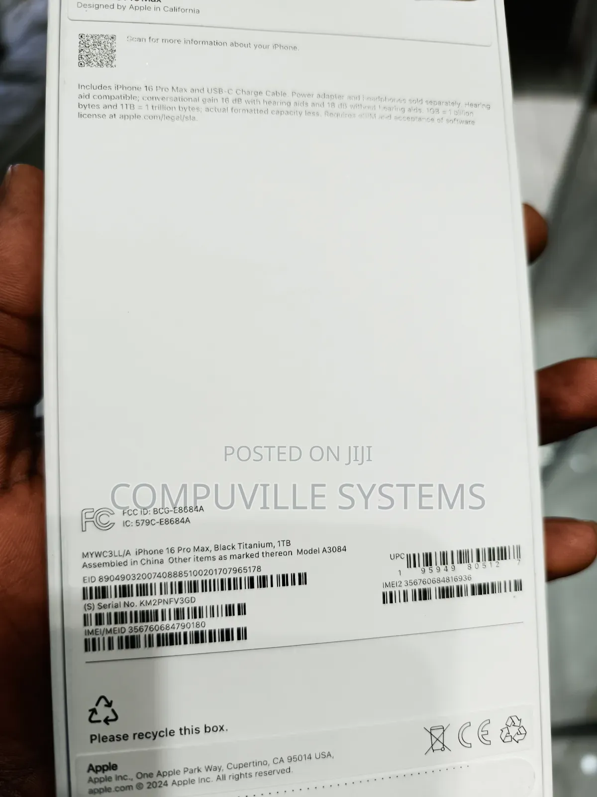 New Apple iPhone 16 Pro Max 1 TB Black