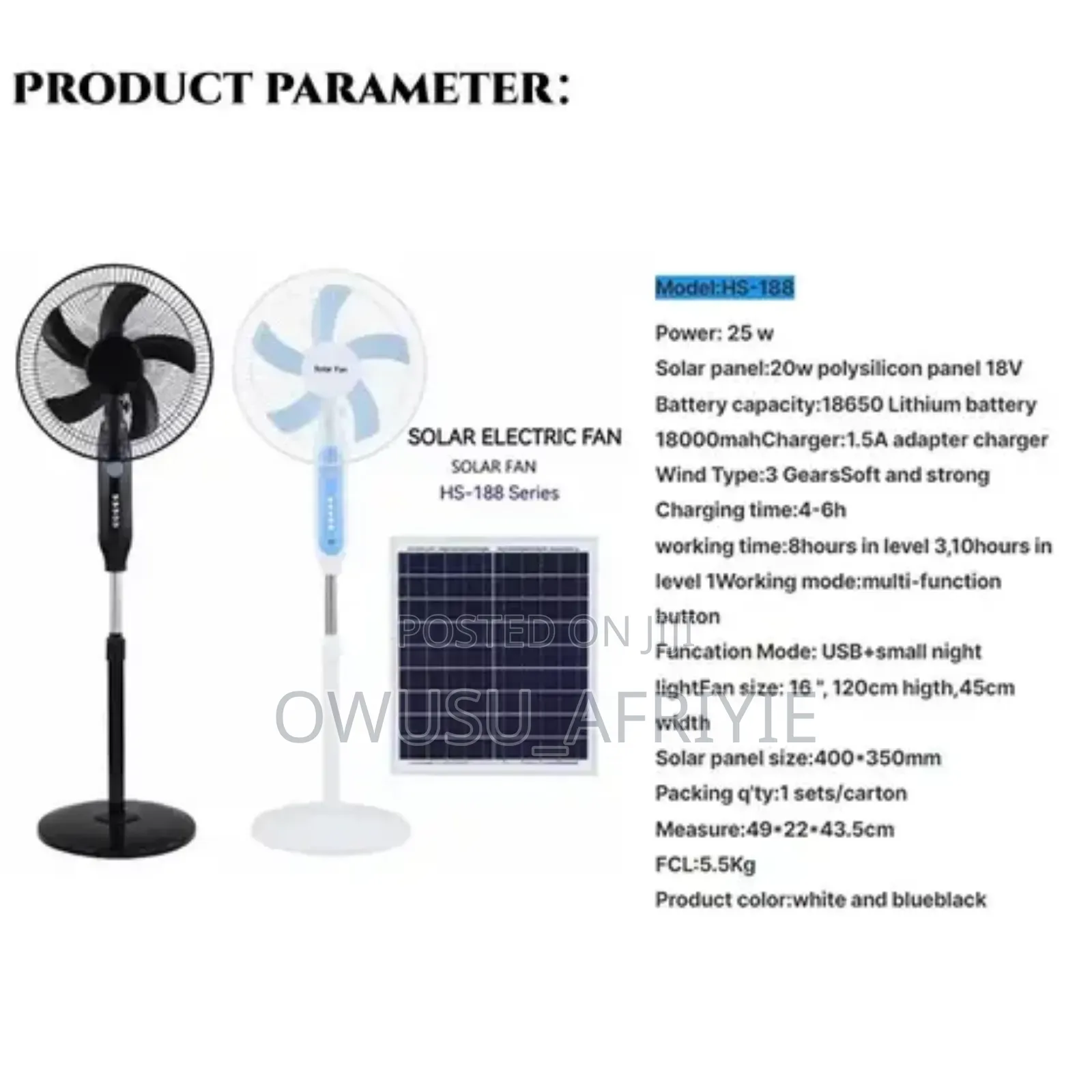 Solar Fans With Panel and Remote Control