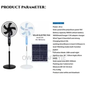 Solar Fans With Panel and Remote Control