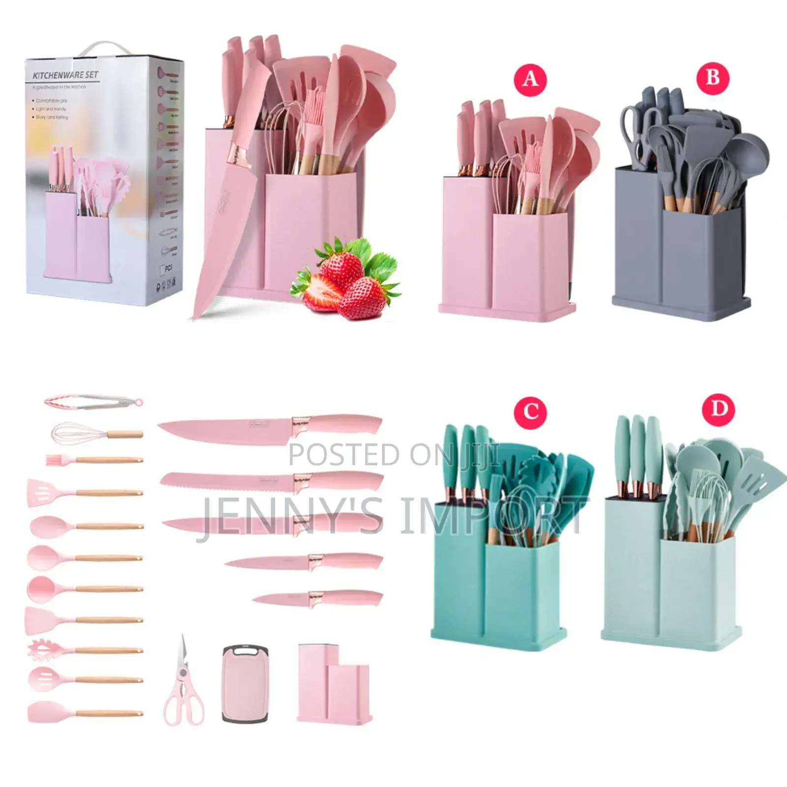 19pieces Silicon Ladles and Knife Set in Stock