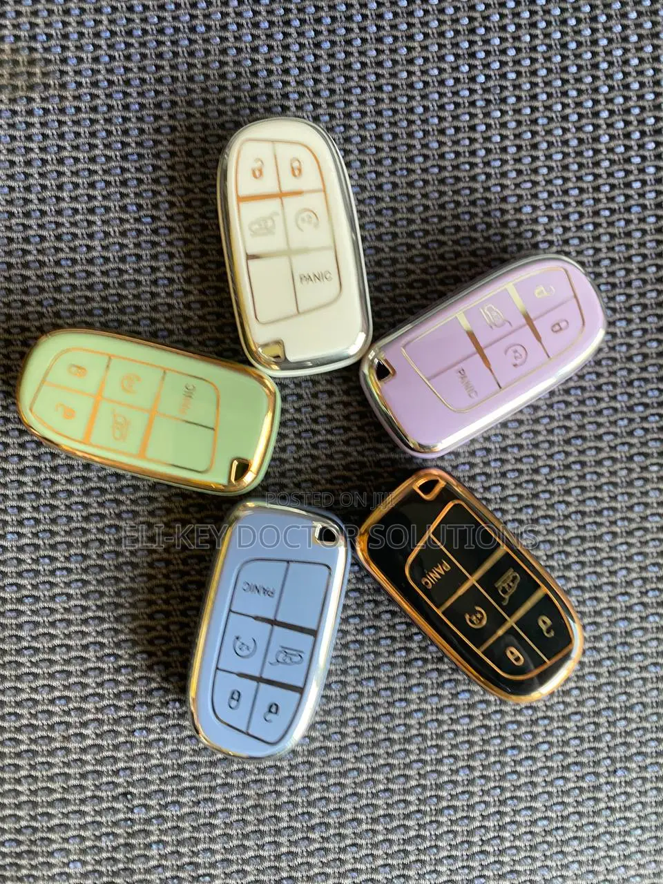 Flashy TPU Cases for Chrysler Dodge Jeep Smart Key With Hook