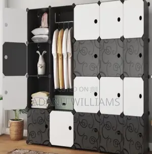 Large Capacity Plastic Wardrobe 25 Cubes + Shoe Rack