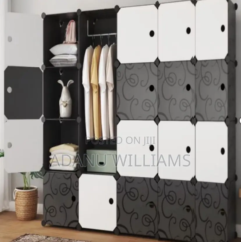 Large Capacity Plastic Wardrobe 25 Cubes + Shoe Rack