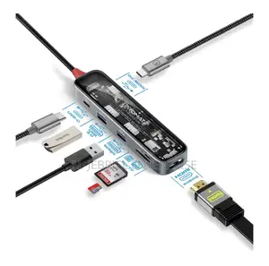 Transhublite Promate 7 N 1 USB-C Hub + 100W Power Delivery