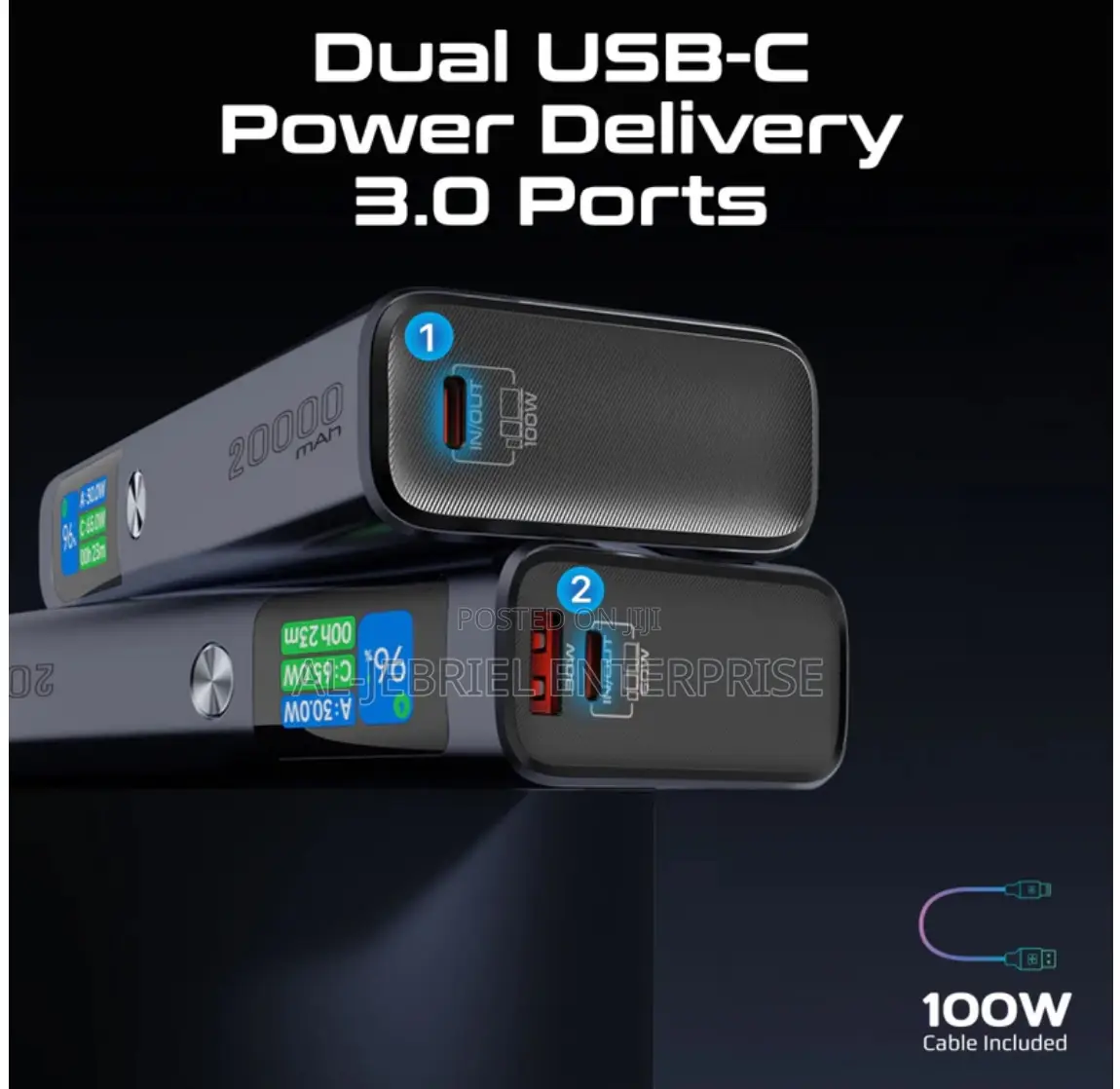 Titan-130 Sleek 130W Multi-Port Power Delivery Power Bank