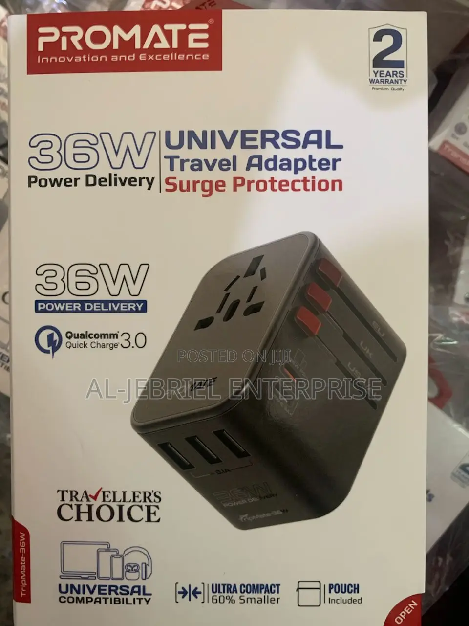 Promate Tripmate-36w Smart Charging Universal Travel Adapter