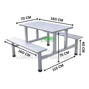 Silver Stainless Steel Table and Chair Complete Set