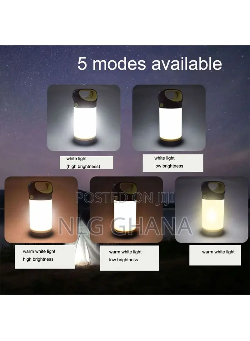5 Modes LED Outdoor Tent Lamp Portable Camping Light (D3.5 X