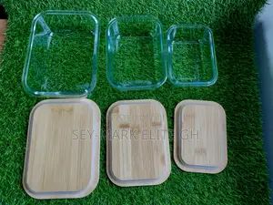 3 Set Borosilicate Glass Bowl With Bamboo Lid