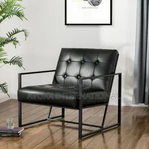 Glitzhome Leatherette Button-Tufted Accent Arm Chair