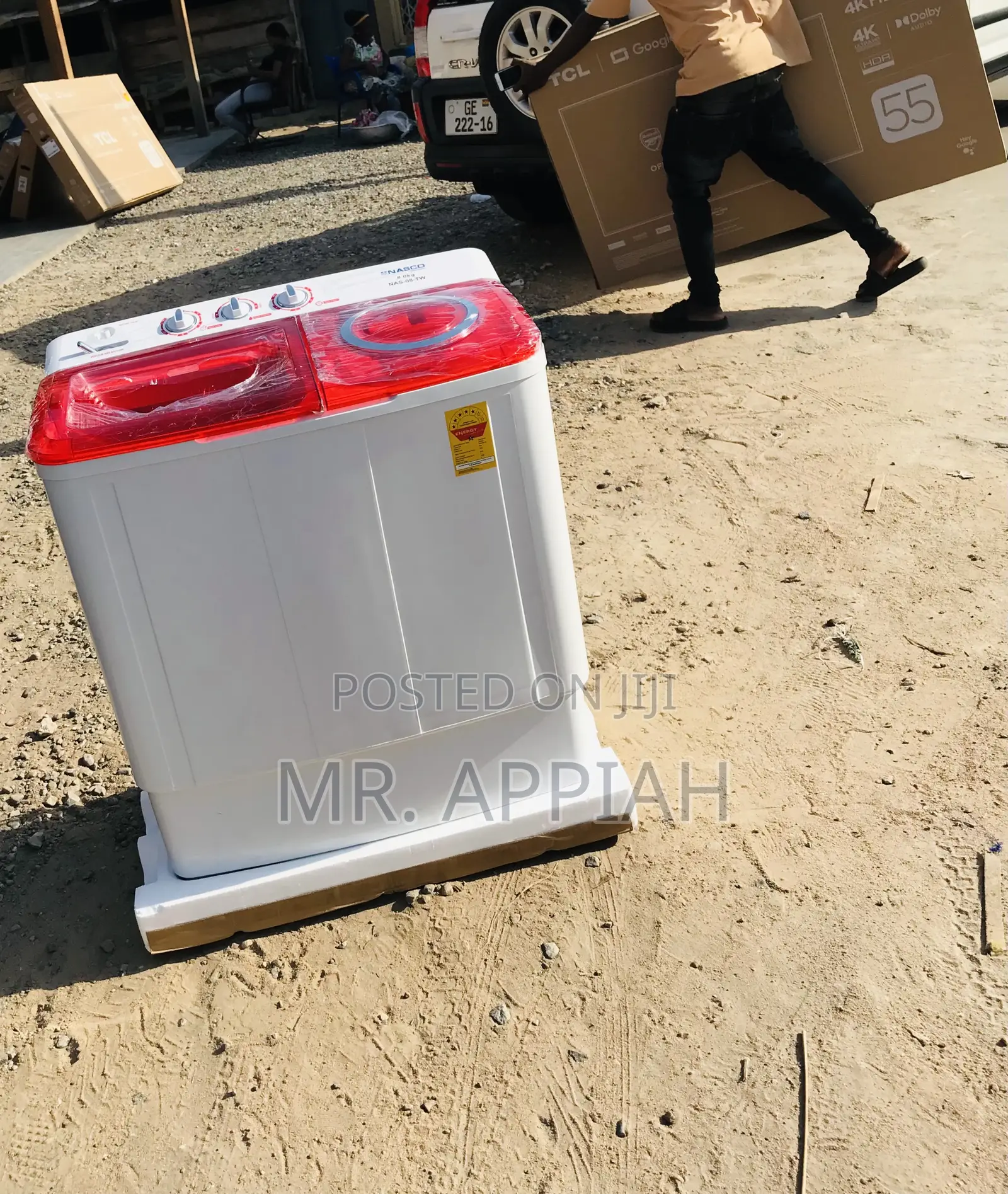 Energy Saving Nasco 8kg Semi-Auto Washing Machine.