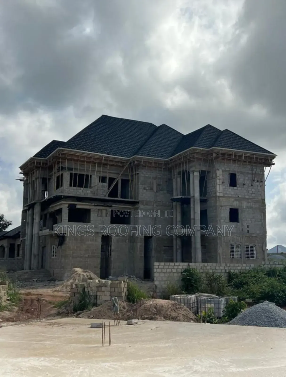 Shingles Roofing and Concrete Parapet