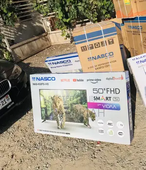 Shop Unique Nasco 50 Inch Smart Satellite Android Tv, Black
