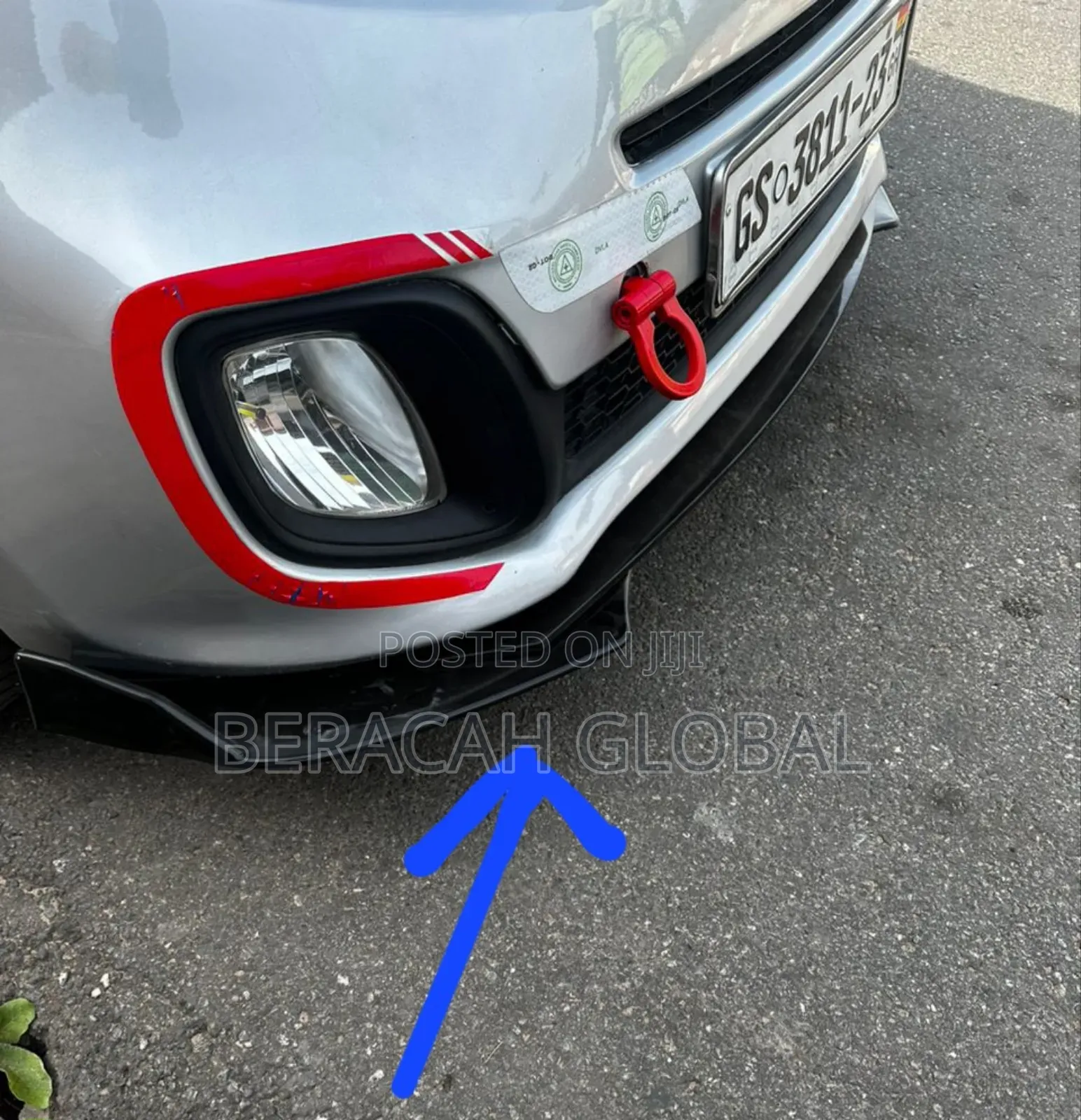 Universal Front Bumper Lip Spoiler Guard 3 Pieces Type