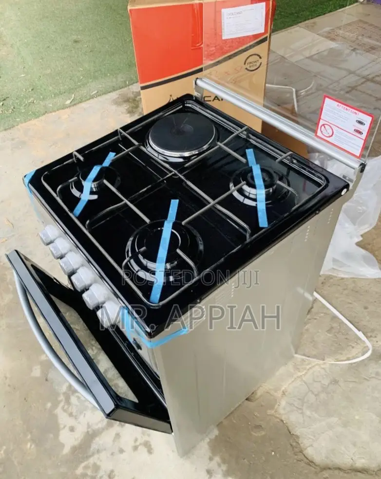 Gas Oven 3 Gas + 1 Electric Burner With Grill(Gray).